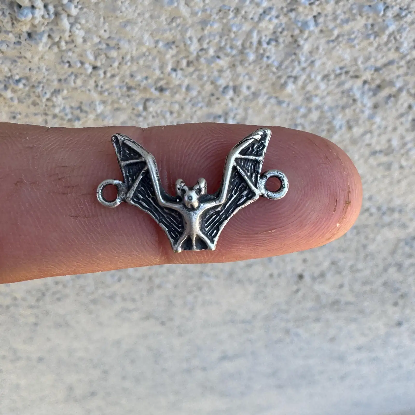 Bat Connector. Sterling Silver
