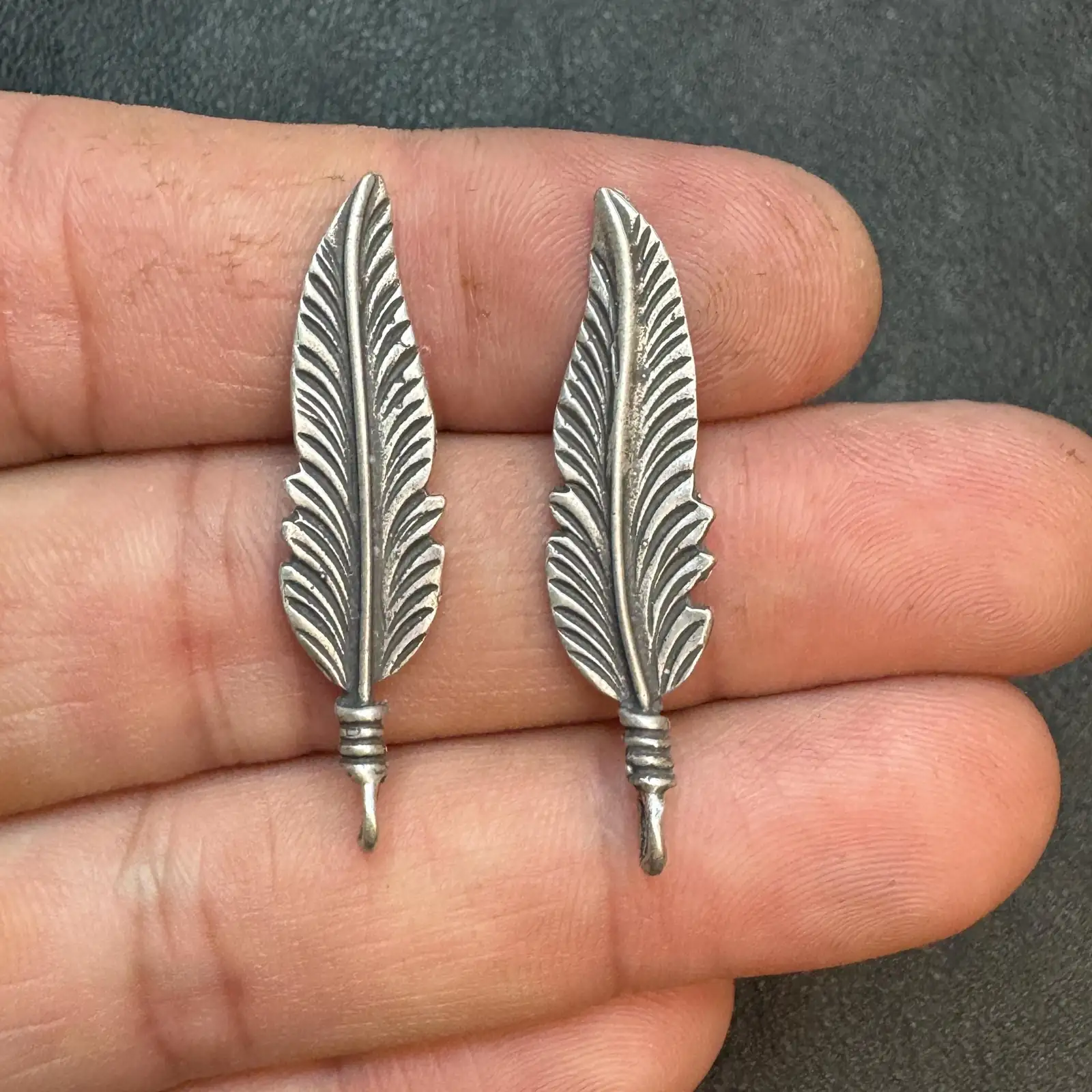 Feather 04 Charms (set). Sterling Silver