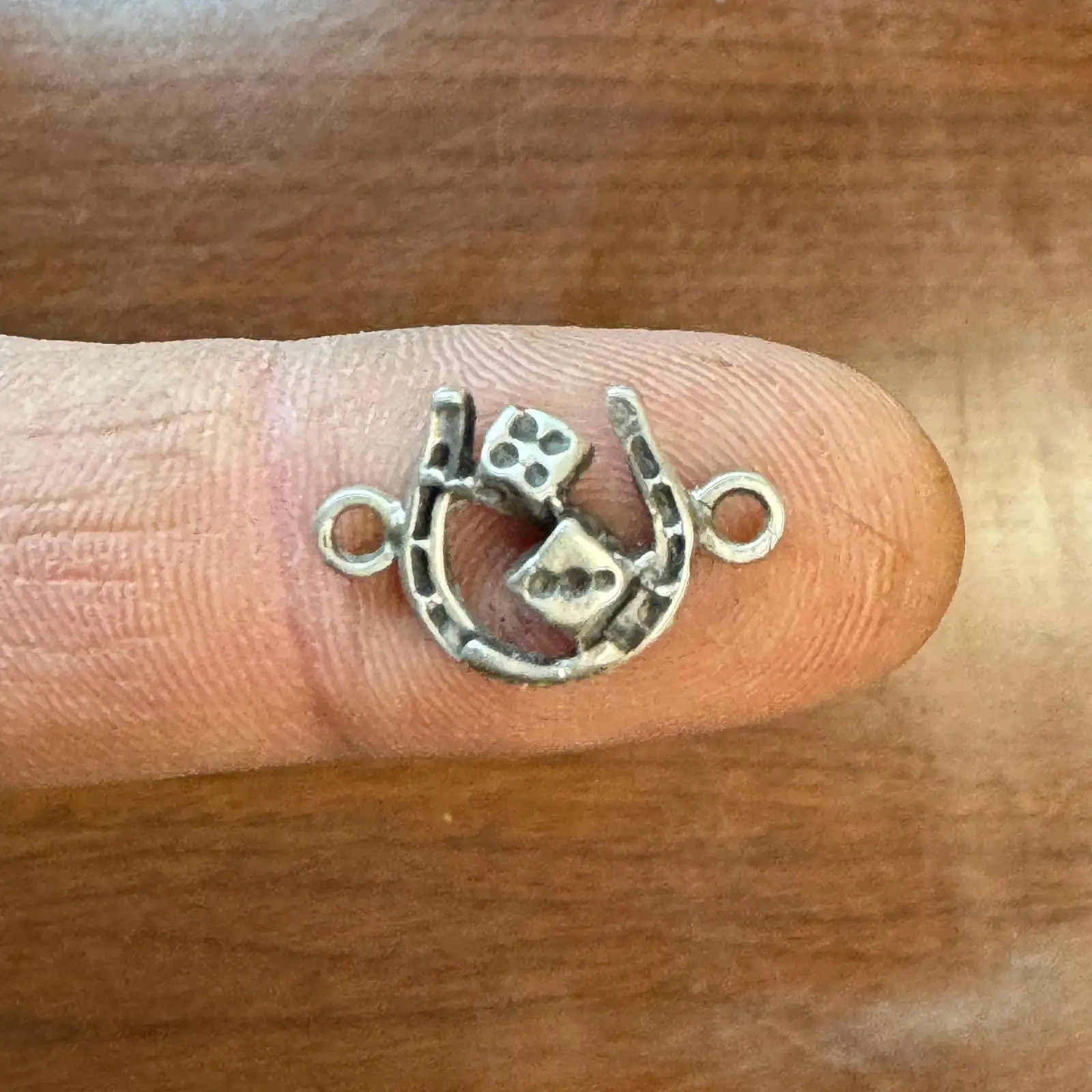 Horseshoe Dice Connector. Sterling Silver