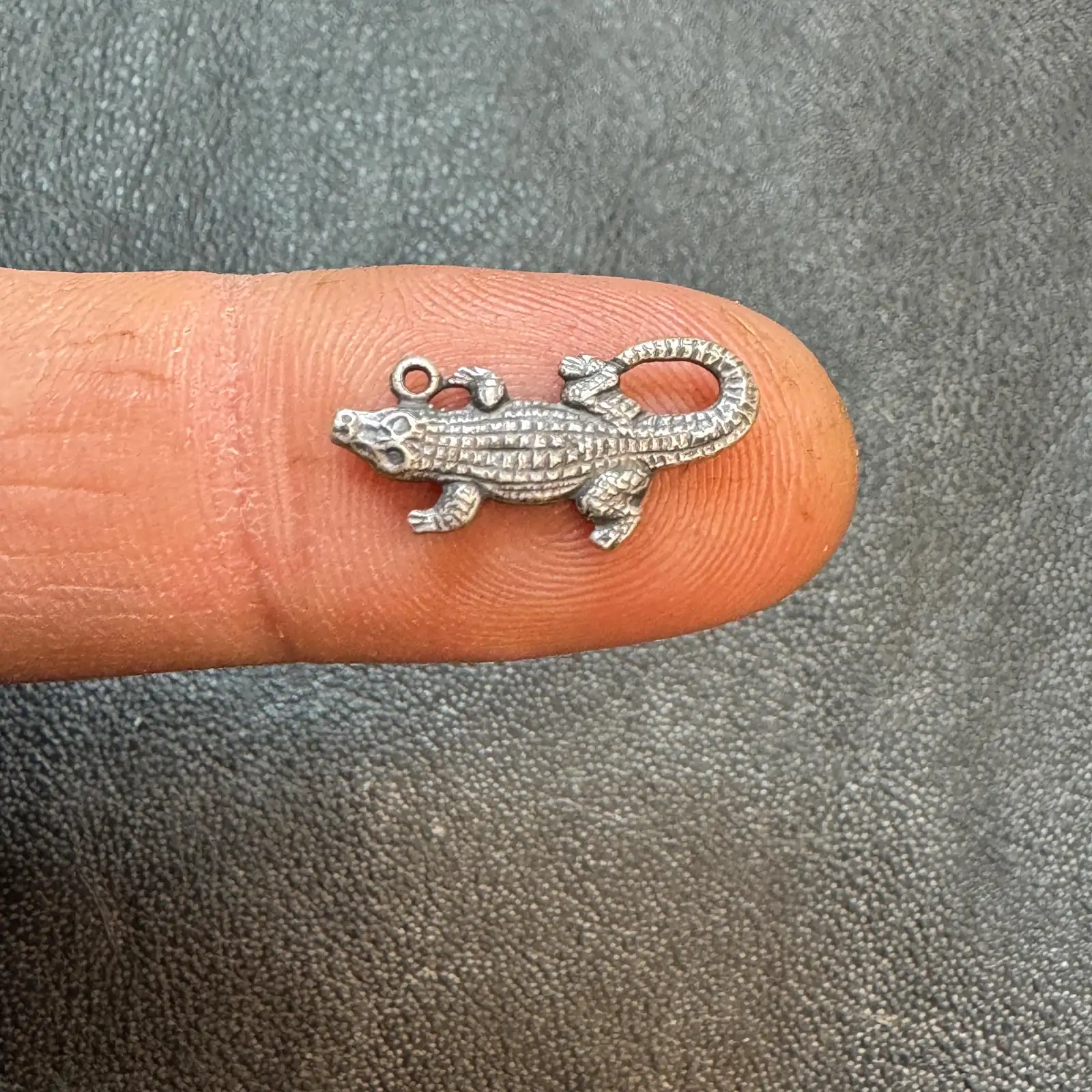 Crocodile Charm Casting. Sterling Silver