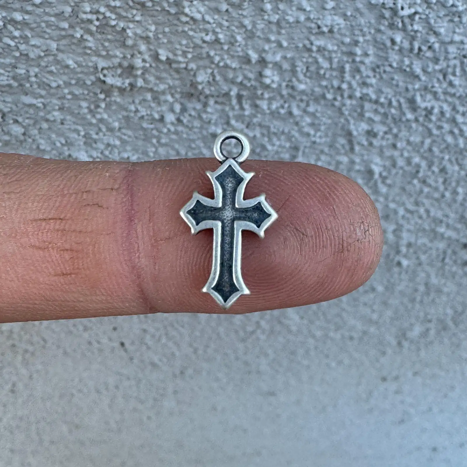 Cross Charm. Sterling Silver